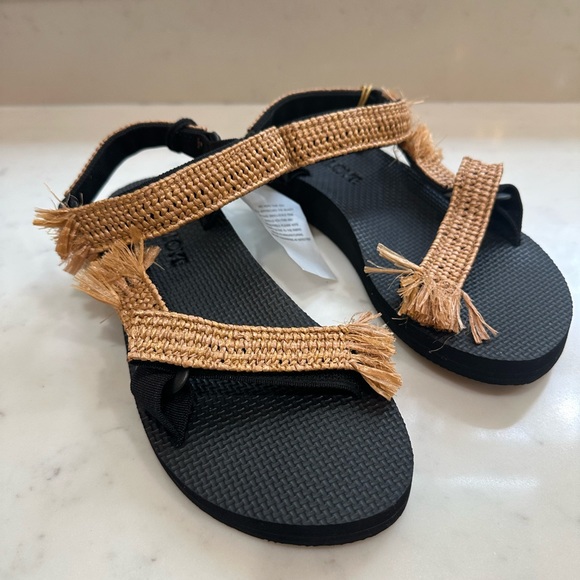ARIZONA LOVE Trekky raffia-trimmed canvas platform sandals 7, 9 - Picture 6 of 11